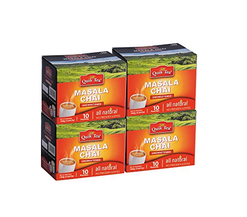 Product Cover QuikTea Unsweetened Masala Chai, 40 count (4 boxes of 10 each)