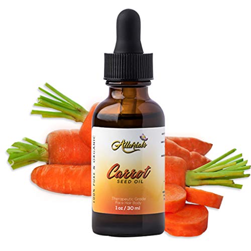 Product Cover Carrot Seed Oil - 100% Pure, Unrefined, Cold Pressed, All Natural, Organic Daucus Carota - Therapeutic Grade Carrots Moisturizer Cream for Skin and Face Treatment and Hair Growth - 1 Oz by Allurials