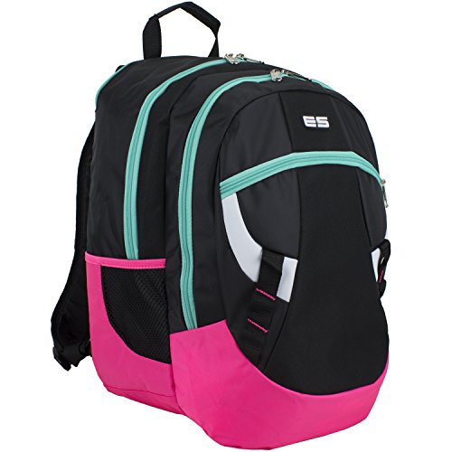 Product Cover Eastsport Oversized Multifunctional Sports Backpack for School, Travel, Outdoors - Black/Pink/Turquoise