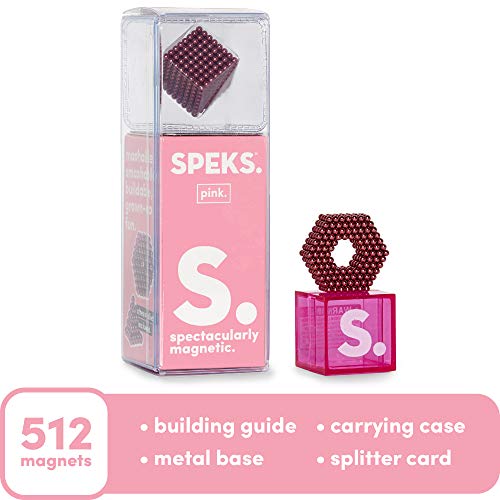 Product Cover Speks Magnetic Balls - Classic Pink Set of 512 (2.5mm) - Fun Stress Relief Desk Toy for Adults - Mashable Smashable Buildable