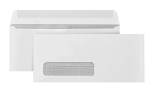 Product Cover 500 Number 10 Single Window Envelopes - Thick Gummed Seal - Designed for Secure Mailing of Quickbooks Checks, Invoices, Business Statements, Personal Letters - 4 1/8 x 9 1/2