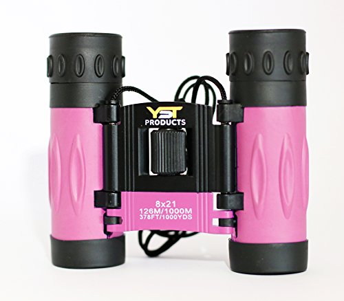 Product Cover Pink Binoculars 8x21 YST PRODUCTS - Real Kids/Adult Binoculars for Birds Watching, Compact Binoculars, Children's Binoculars, Lightweight Binoculars for Traveling, Small Boys and Girls Binoculars
