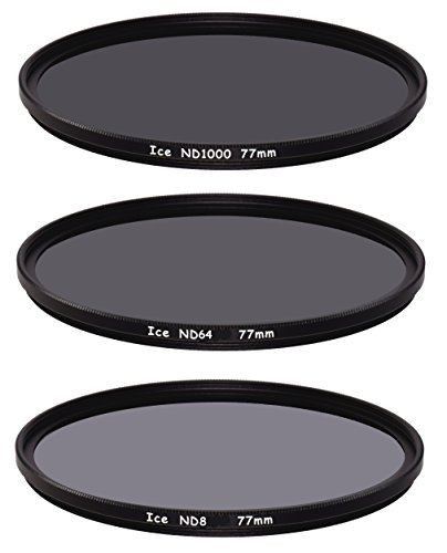 Product Cover ICE 77mm Slim ND Filter Set ND1000 ND64 ND8 Neutral Density 77 10, 6, 3 Stop Optical Glass