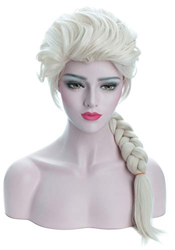Product Cover Karlery Adult Women's Long Beige Braided Fashion Wig Halloween Cosplay Wig Costume Party Wig(Beige)