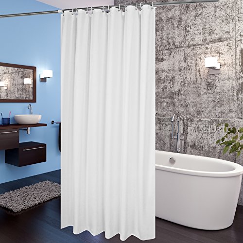 Product Cover AooHome Fabric Shower Curtain 72x78 Inch, Extra Long Shower Curtain Liner for Hotel with Hooks, Waterproof, White