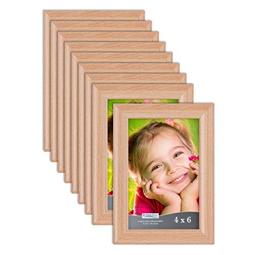 Product Cover Icona Bay 4x6 Picture Frame (12 Pack, Beechwood Finish), Photo Frame 4 x 6, Composite Wood Frame for Walls or Tables, Set of 12 Lakeland Collection