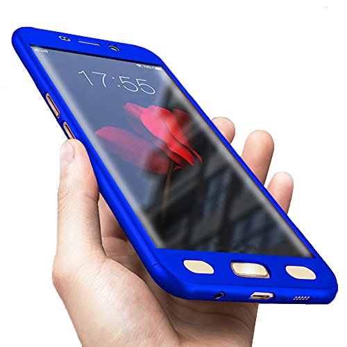 Product Cover Dingyiboye for Samsung Galaxy S7 Edge Case, Built-in [Screen Protector] 3 in 1 Hard 360° [Full Body Protective], Frosted/Ultra-Thin/Drop Proof Shockproof Dustproof (5.5inch) (Blue)