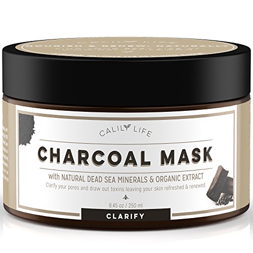 Product Cover Calily Life Organic Deep Cleansing Activated Charcoal Mask with Dead Sea Minerals, 8.45 Oz. - Natural Wash-off Treatment -Deeply Cleanses and Minimizes Pores, Revitalizes Skin, Hydrates & Strengthens
