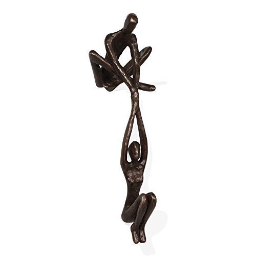 Product Cover Danya B. ZD16169 Contemporary Metal Shelf Décor - Bronze Sculpture - Man Lifting Woman from Ledge