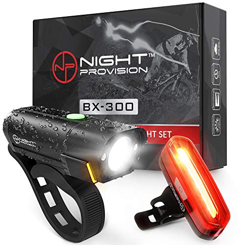 Product Cover BX-300 USB Rechargeable LED Bike Light Set Front and Back Cycling Safety Lights Best Headlight with New DUO-120 USB Tail Light for Adults Kids Men Women