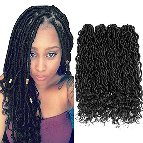 Product Cover Lihui 6Pcs/Lot Goddess Locs Crochet Hair Curly Faux Locs Crochet Hair Wavy Faux Locs with Curly Ends Synthetic Braiding Hair Extension (20