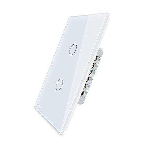 Product Cover LIVOLO Wall Touch Light Switch With LED Indicator White US Standard AC 110-250V 2 Gang 3-Way Switch,Suitable for 1 Gang Wall Box, C502S-11
