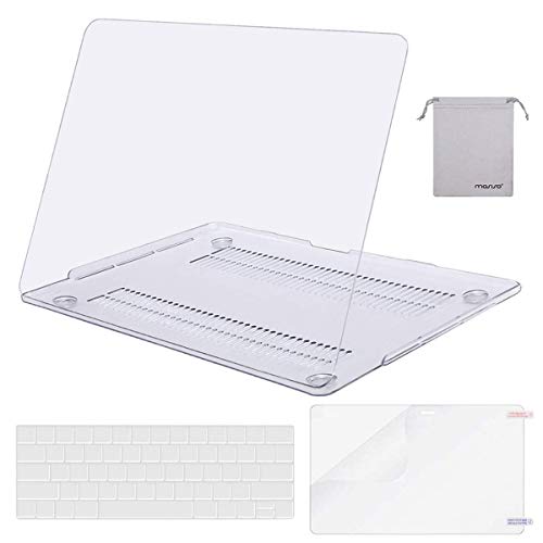 Product Cover MOSISO MacBook Pro 13 inch Case 2019 2018 2017 2016 Release A2159 A1989 A1706 A1708, Plastic Hard Shell &Keyboard Cover &Screen Protector &Storage Bag Compatible with MacBook Pro 13, Crystal Clear