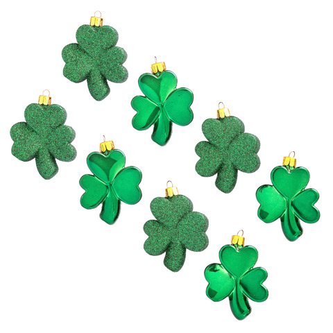 Product Cover Darice Shamrock Ornament: Shatterproof, 71 millimeters, 8 pieces