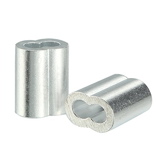 Product Cover uxcell 1.2mm Cable Wire Rope Aluminum Sleeves Clip Crimping Loop 100pcs
