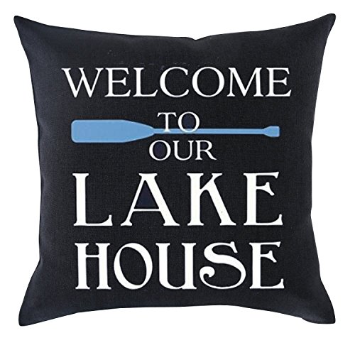 Product Cover Welcome to Our Lake House Cotton Linen Throw pillow cover Cushion Case Holiday Decorative 18