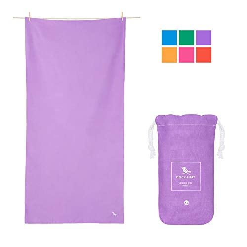 Product Cover Dock & Bay Microfibre Travel Towel Quick Dry - Patagonia Purple, 78 x 35 - Beach, Travel & Yoga - for hot Bikram Yoga, Sports, Shower