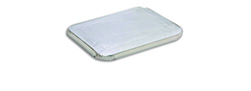 Product Cover Trinidad Benham Aluminum Foil Steam Pan Lids, Half Size, Ideal for Cooking, Serving, Prepping Food, Disposable Chafing Dish, Food Service Pans, Wholesale, Bulk, Case of 100