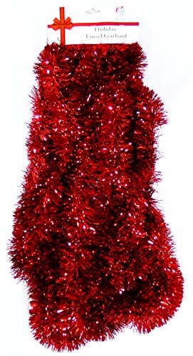 Product Cover Love It Products 25 Ft. Long Seasonal Holiday Tinsel Garland from Use for Christmas, Thanksgiving, New Years, Birthday and Any Celebration, Party or Event. Color: Red