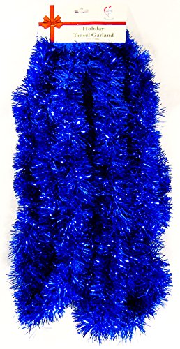 Product Cover 25 Ft. Long Seasonal Holiday Tinsel Garland from Love It! Products. Use for Christmas, Thanksgiving, New Years, Birthday and any celebration, party or event. Color: Blue