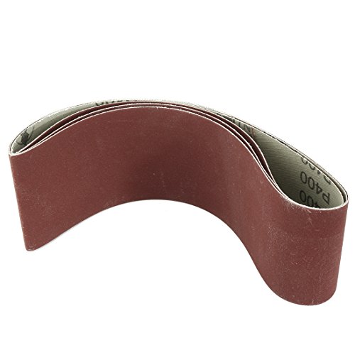 Product Cover uxcell 3-Inch x 21-Inch 400 Grit Tape Joint Aluminum Oxide Sanding Belt 3pcs
