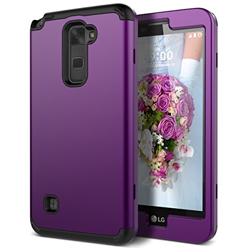 Product Cover WeLoveCase LG Stylus 2 Case, Heavy Duty Drop Protection Case Shockproof Silicone Bumper + High Impact Hard PC 3 in 1 Hybrid Protective Case Cover for LG Stylus 2 / LG G Stylo 2 (LS775) - Purple