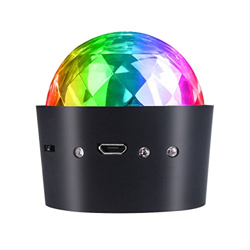Product Cover Mini Disco Light, Miuko Sound Activated Multi-color Battery Operated Disco Ball Light, Festival Party Light, Led Stage Light, Car Decoration Light (Portable Battery Powered)
