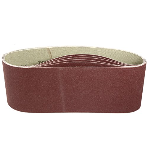 Product Cover uxcell 4-Inch x 24-Inch 240 Grit Lapped Joint Aluminum Oxide Sanding Belt 6pcs