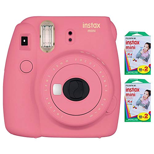Product Cover Fujifilm Instax Mini 9 Instant Camera (Flamingo Pink) with 2 x Instant Twin Film Pack (40 Exposures)