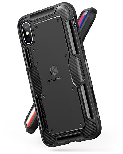 Product Cover Anker iPhone X Case, iPhone 10 Case, KARAPAX Shield Case Soft TPU Cover [Support Wireless Charging] [Thin Slim Fit] [Anti Scratch] with Carbon Texture and Good Grip for Apple 5.8 in iPhone X