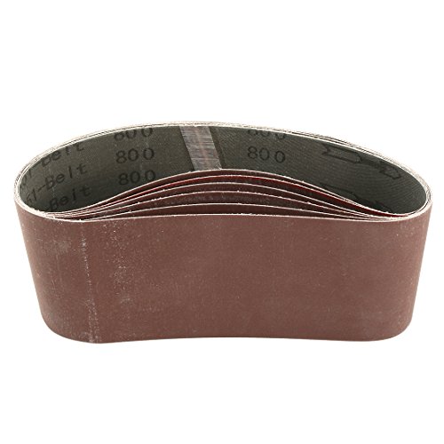 Product Cover uxcell 4-Inch x 24-Inch 800 Grit Tape Joint Aluminum Oxide Sanding Belt 6pcs