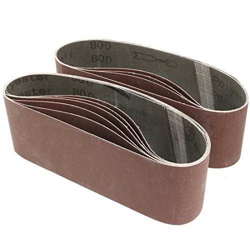 Product Cover uxcell 3-Inch x 21-Inch 800 Grit Tape Joint Aluminum Oxide Sanding Belt 10pcs