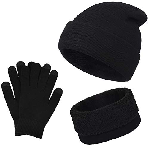 Product Cover VBIGER Winter Warm Beanie Hat + Scarf + Touch Screen Gloves, Unisex 3 Pieces Cap Set for Men Women