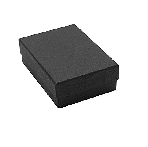 Product Cover 16 Pack Cotton Filled Matte Black Paper Cardboard Jewelry Gift and Retail Boxes 3 X 2 X 1 Inch #32 Size by R J Displays