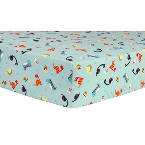 Product Cover Trend Lab Dinosaurs Deluxe Flannel Fitted Crib Sheet
