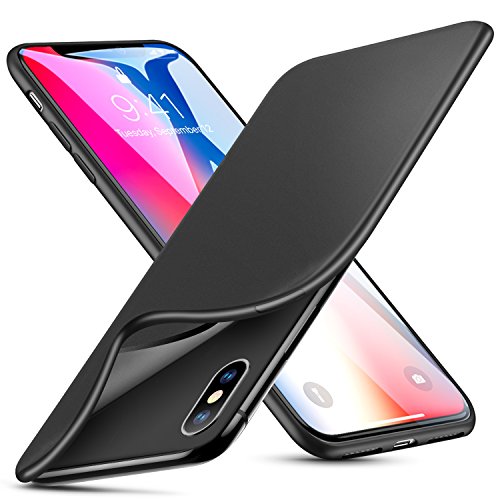 Product Cover ESR Case Compatible for iPhone X/XS, Slim Solid Soft TPU Cover [Support Wireless Charging] for iPhone X/iPhone XS 5.8 inch (Solid Black)