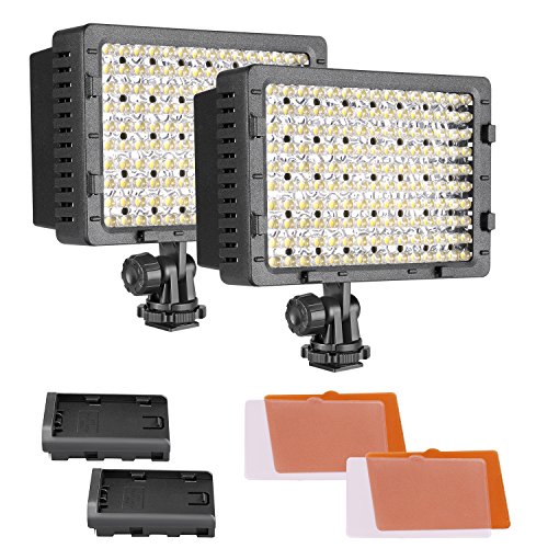 Product Cover NEEWER 2-Pack 160 LED CN-160 Dimmable Ultra High Power Panel Digital Camera/Camcorder Video Light, LED Light for Canon, Nikon, Pentax, Panasonic,Sony, Samsung and Olympus Digital SLR Cameras