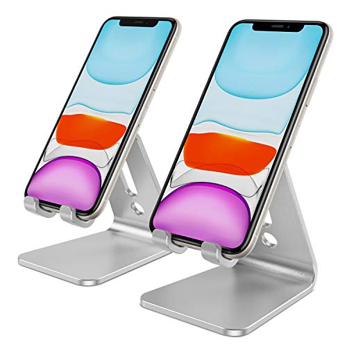 Product Cover OMOTON Phone Stand [2 Pack], Desktop Cell Phone Stand, Advanced 4mm Thickness Aluminum Stand Holder for Switch, Mobil