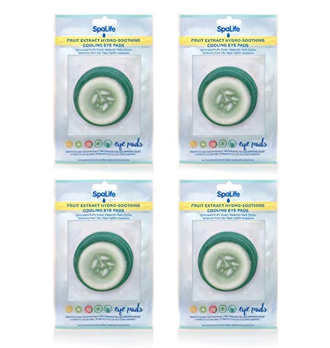 Product Cover SpaLife Korean Soothing Spa Cooling Eye Pads - 48 Pads - With Fruit + Vegetable Extracts - Depuff Eyes + Reduce Dark Circles (Cucumber)