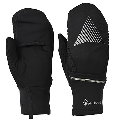 Product Cover TrailHeads Men's Convertible Running Gloves - black/reflective (medium/large)