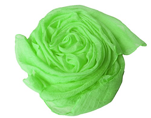 Product Cover Wunian Scarves for Women Soft Lightweight Shawls and Beach Wraps Fashion Scarves Shawls Solid Color (Lime Green)