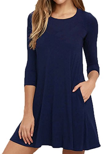Product Cover VIISHOW Women's Kiki's Cosplay Dress Halloween T-Shirt Swing Dresses with Pockets Navy Blue M