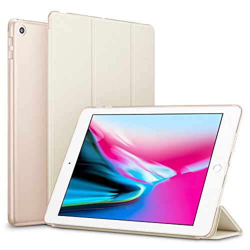 Product Cover Robustrion Smart Trifold Hard Back Flip Stand Case Cover for New iPad 9.7 inch 2018/2017 5th 6th Generation Model A1822 A1823 A1893 A1954 - Gold