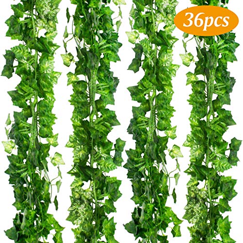 Product Cover CEWOR 36pcs 236 Feet Artificial Ivy Hanging Plants Fake Vine Leaves for Home Garden Wall Wedding Decoration