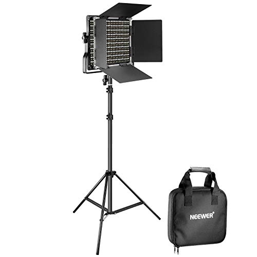 Product Cover Neewer Bi-Color 660 LED Video Light and Stand Kit Includes: 3200-5600K CRI 96+ Dimmable Light with U Bracket and Barndoor and 75 inches Light Stand for Studio Photography, Video Shooting