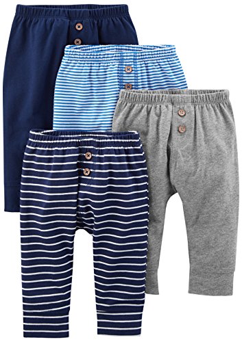 Product Cover Simple Joys by Carter's Baby Boys' 4-Pack Pant, Navy/Stripes/Gray, 18 Months