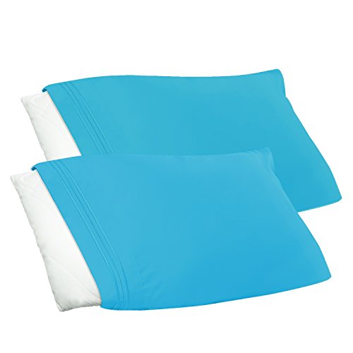 Product Cover Clara Clark Premier 1800 Collection Pillowcase Set, Standard Size, Beach Blue, 2 Piece