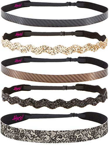 Product Cover Hipsy Cute Fashion Adjustable No Slip Hairband Headbands for Women Girls & Teens (Essential Black/Brown/Gold 5pk)