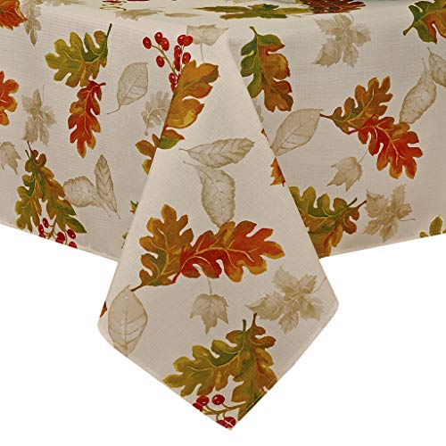 Product Cover Elrene Home Fashions Swaying Leaves Allover Print Fall Tablecloth, 60
