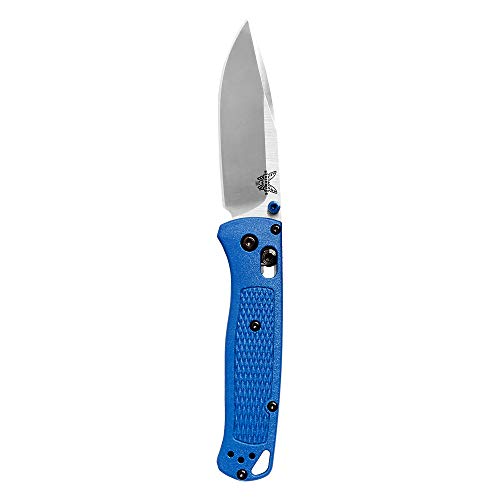 Product Cover Benchmade - Bugout 535 EDC Manual Open Folding Knife Made in USA, Drop-Point Blade, Plain Edge, Satin Finish, Blue Handle